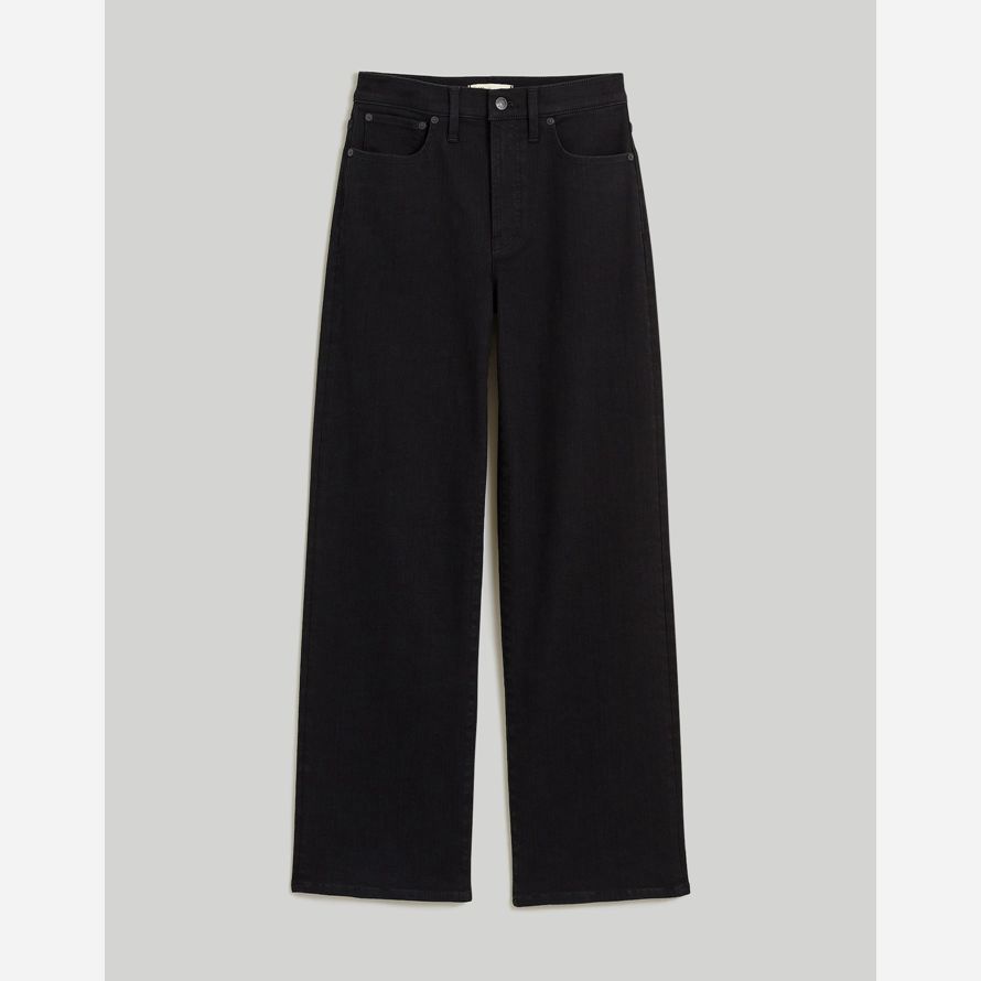 black womens madewell the perfect vintage wide-leg jeans