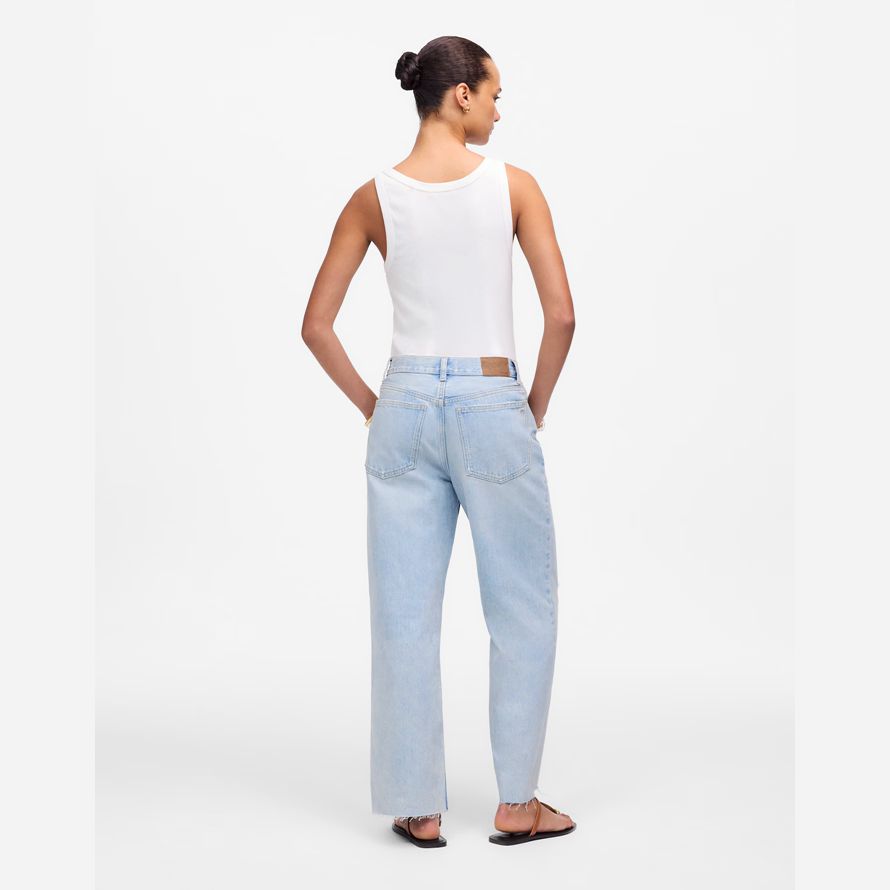 madewell low-slung baggy crop womens jeans light blue