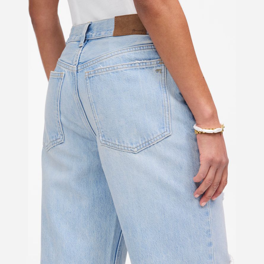 madewell low-slung baggy crop womens jeans light blue