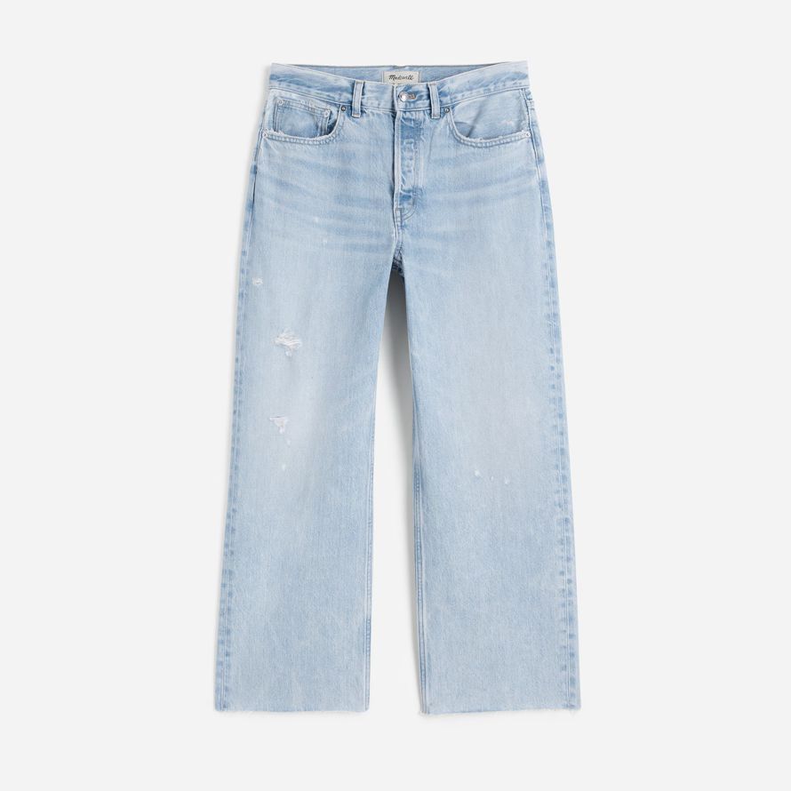 madewell low-slung baggy crop womens jeans light blue