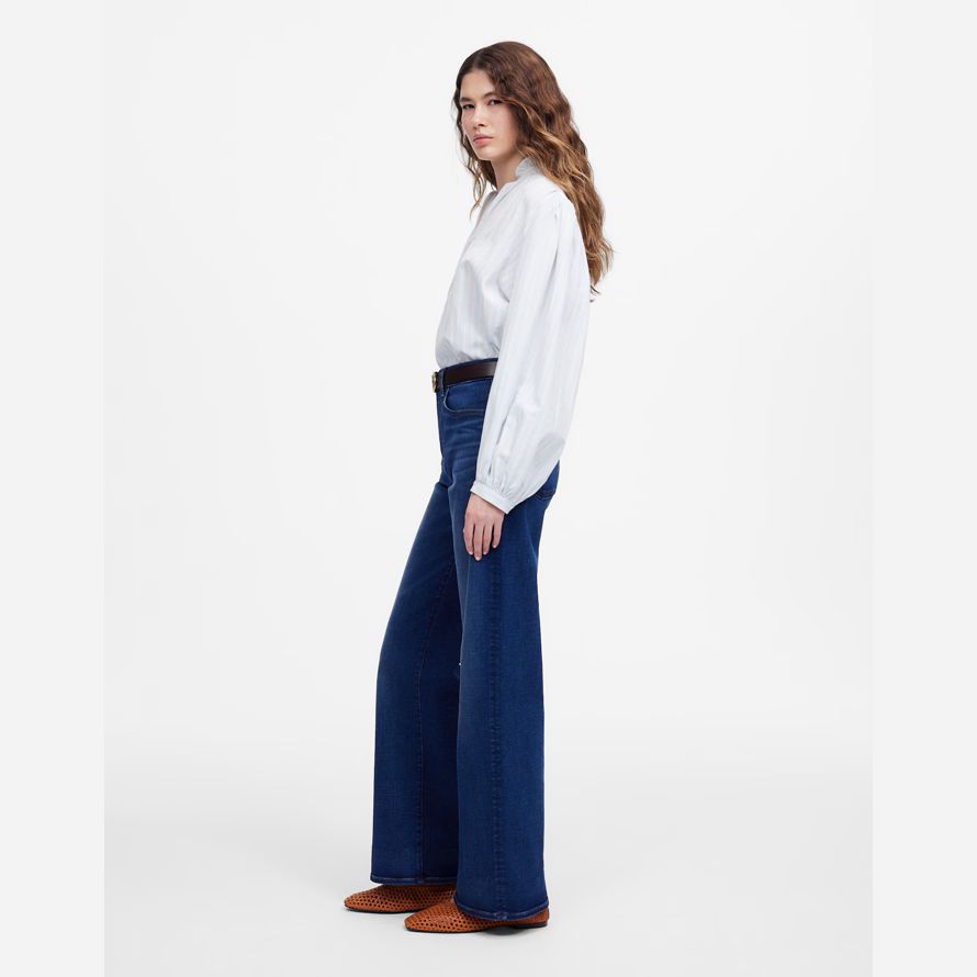 madewell the perfect vintage wide-leg womens jeans dark blue