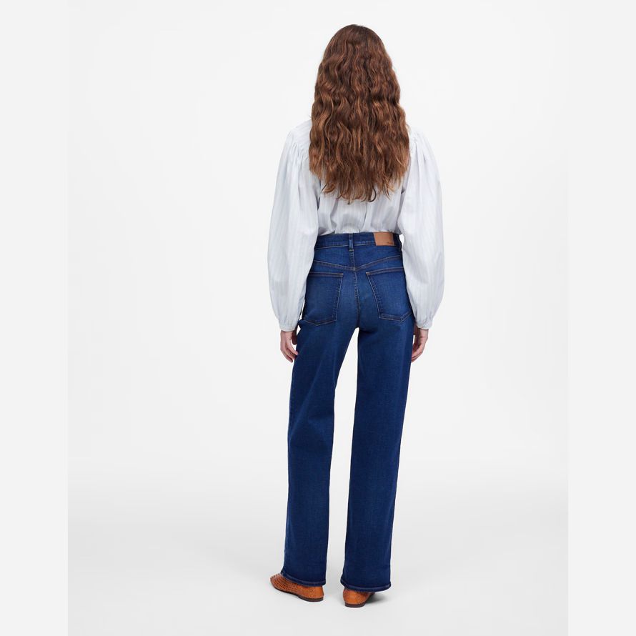 madewell the perfect vintage wide-leg womens jeans dark blue