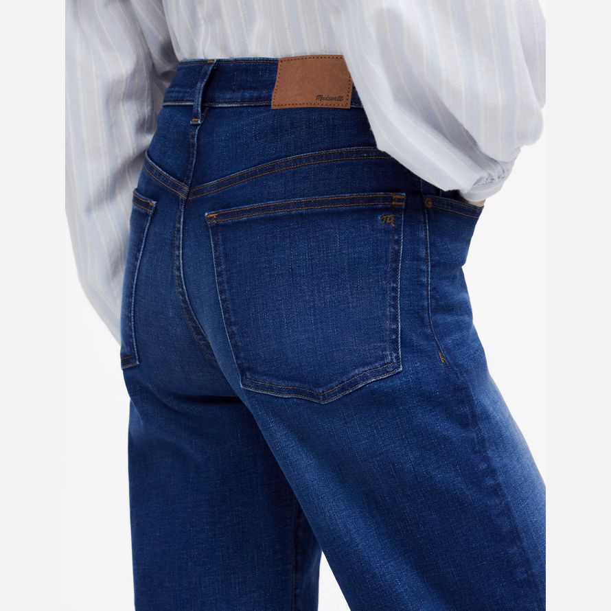 madewell the perfect vintage wide-leg womens jeans dark blue
