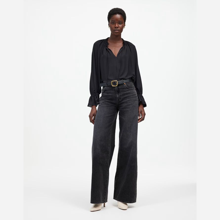 madewell 90s superwide-leg womens jeans black