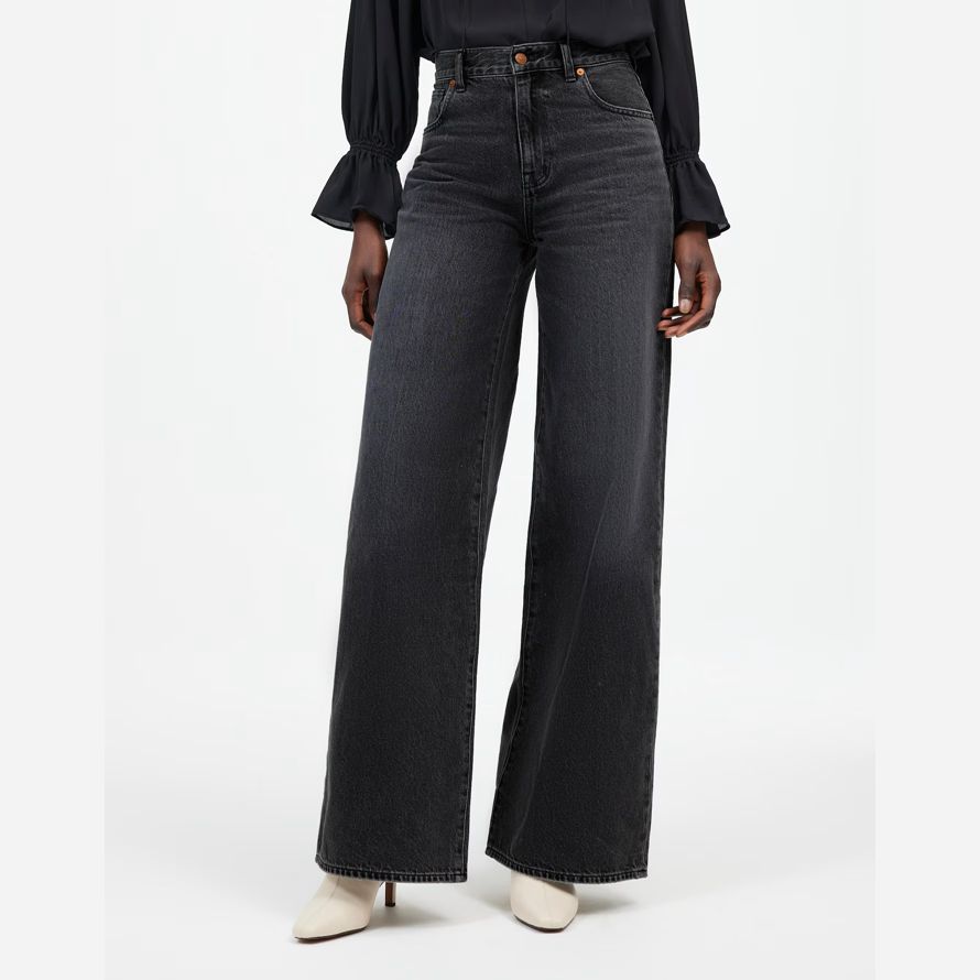 madewell 90s superwide-leg womens jeans black