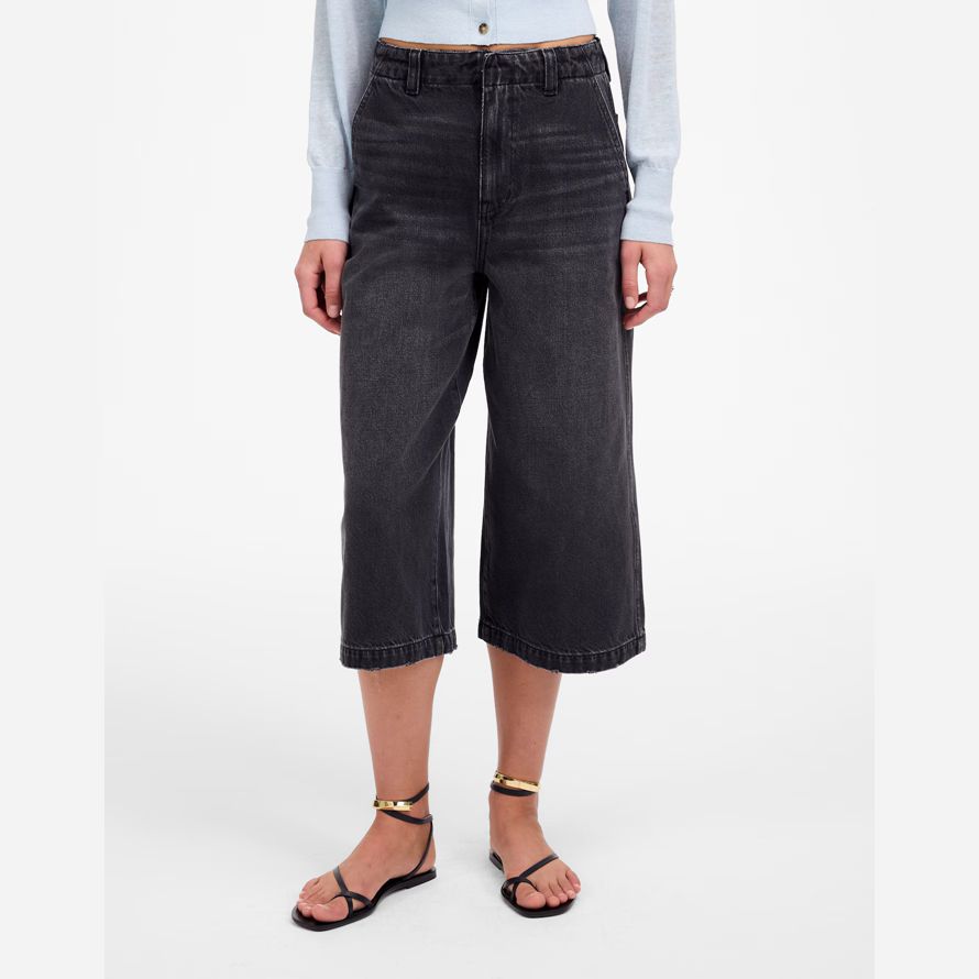 black madewell denim culottes womens jeans