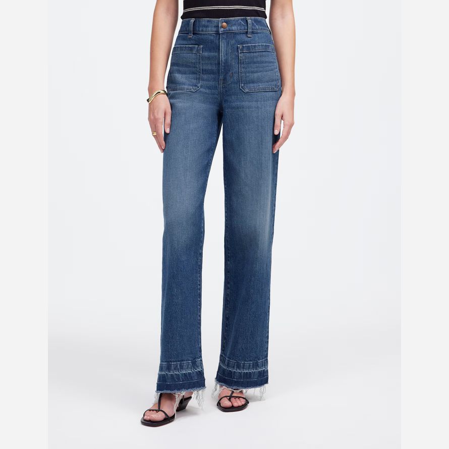 madewell emmett wide-leg womens jeans blue