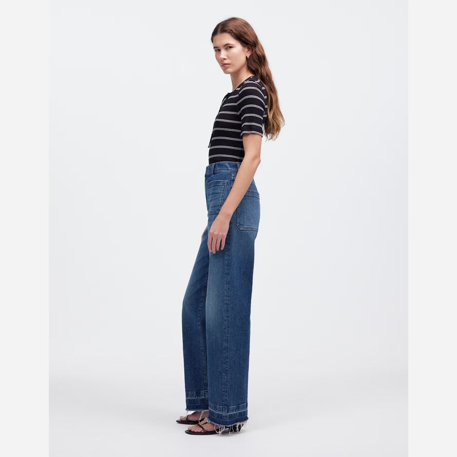 madewell emmett wide-leg womens jeans blue
