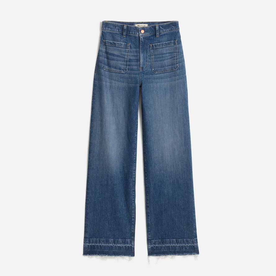 madewell emmett wide-leg womens jeans blue