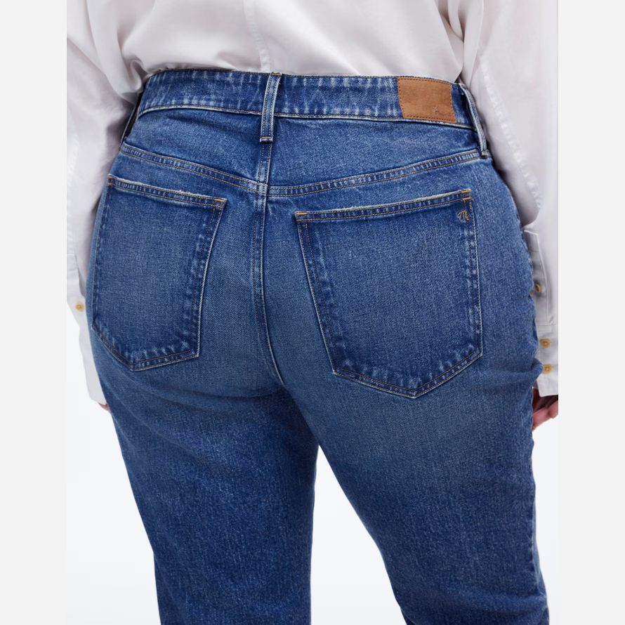 blue womens madewell plus relaxed bootcut jeans
