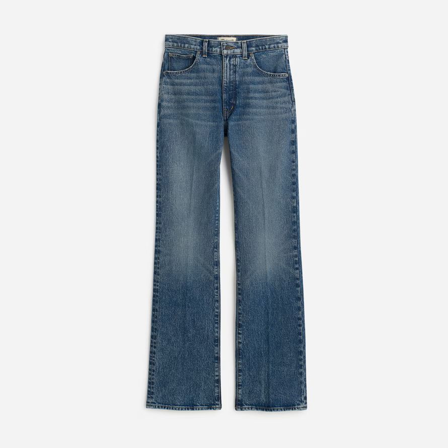 blue womens madewell plus relaxed bootcut jeans