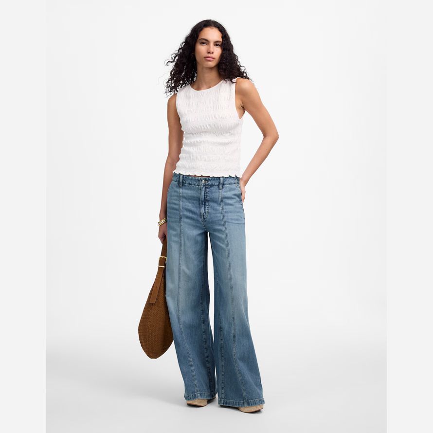 blue madewell wide-sweep womens jeans