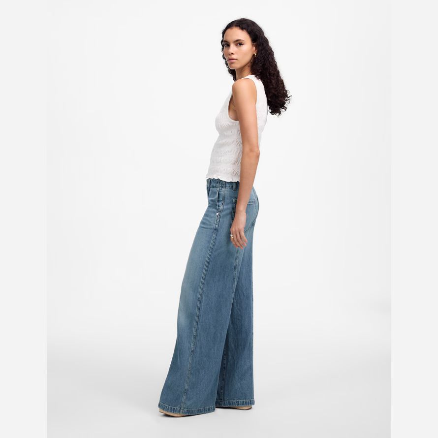 blue madewell wide-sweep womens jeans
