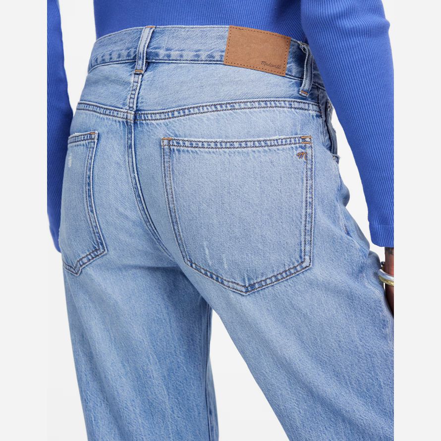 light blue madewell the dean easy airy straight womens jeans