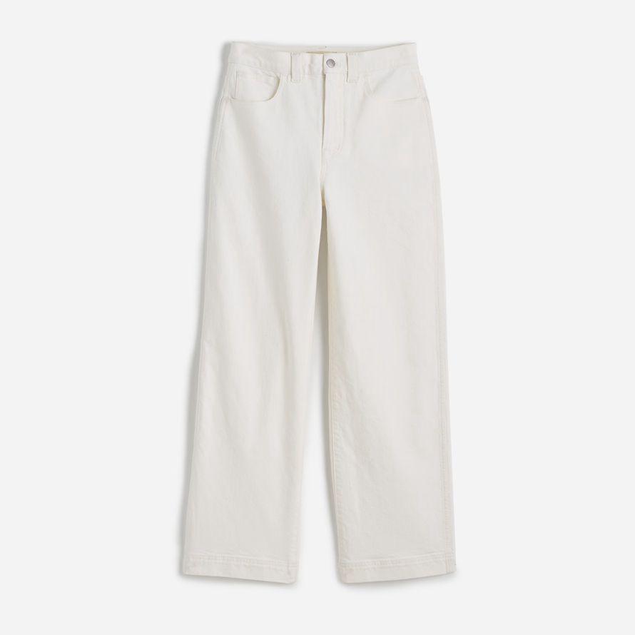 white womens madewell the perfect vintage wide-leg crop jeans