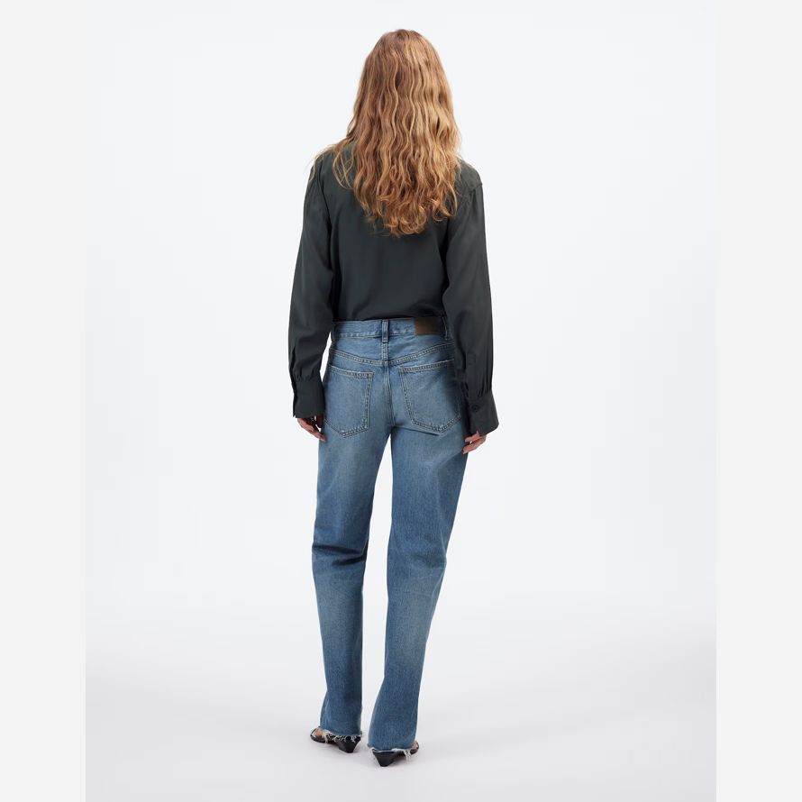 madewell the dean easy straight womens jeans blue