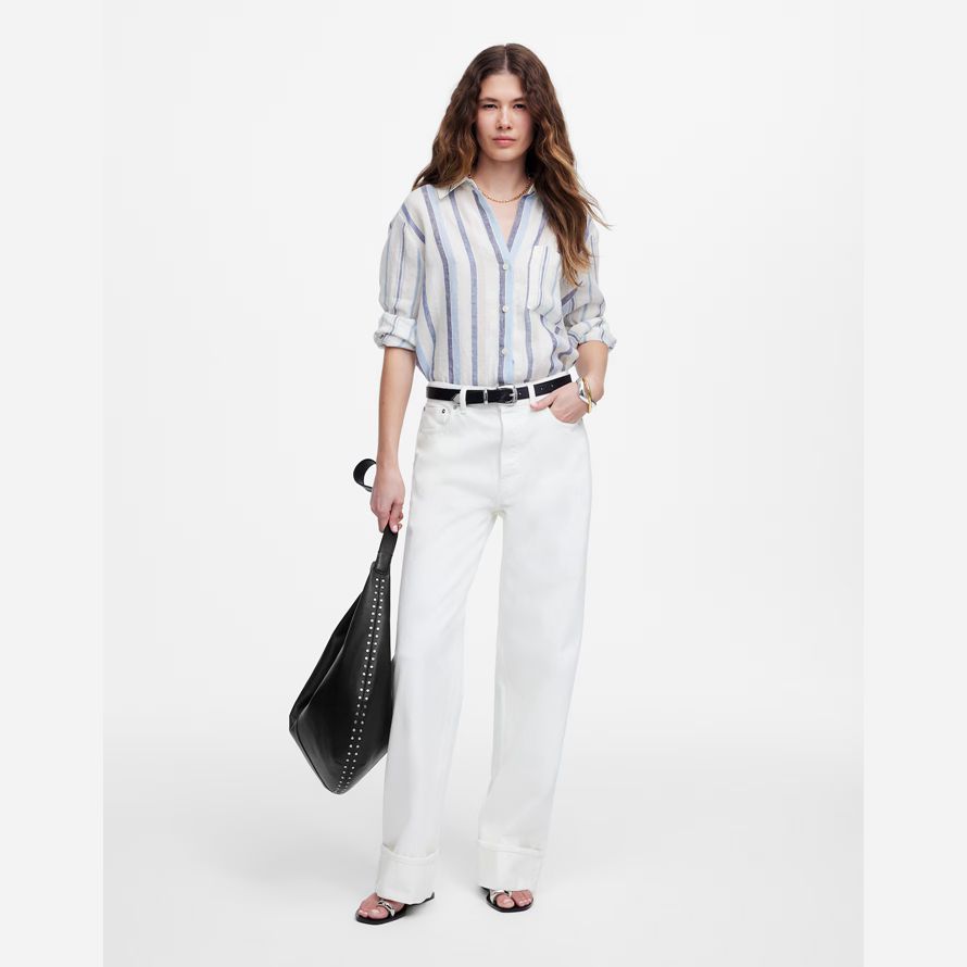 white madewell low-slung baggy womens jeans