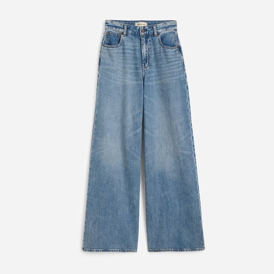 madewell superwide-leg airy womens jeans blue