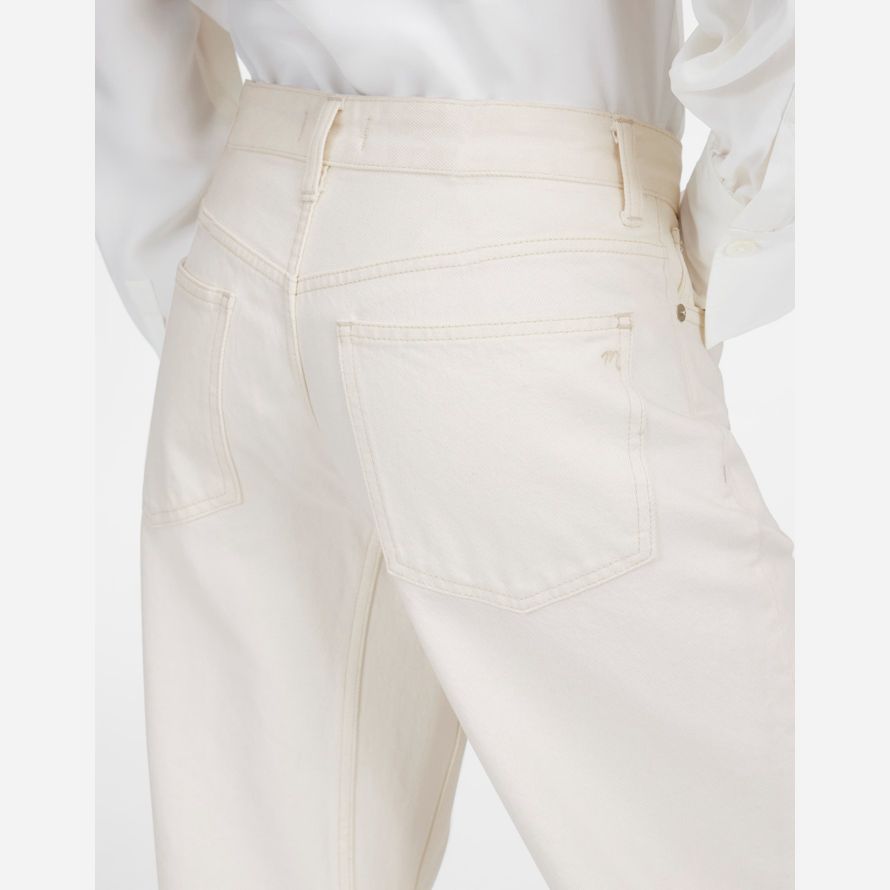 womens madewell the darted barrel-leg jeans cream