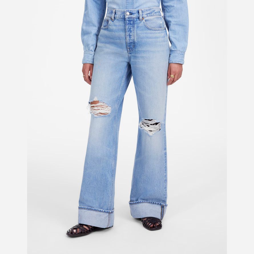 madewell low-slung baggy womens jeans light blue