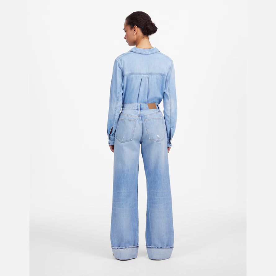 madewell low-slung baggy womens jeans light blue