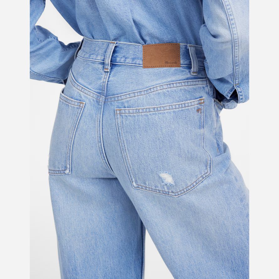 madewell low-slung baggy womens jeans light blue