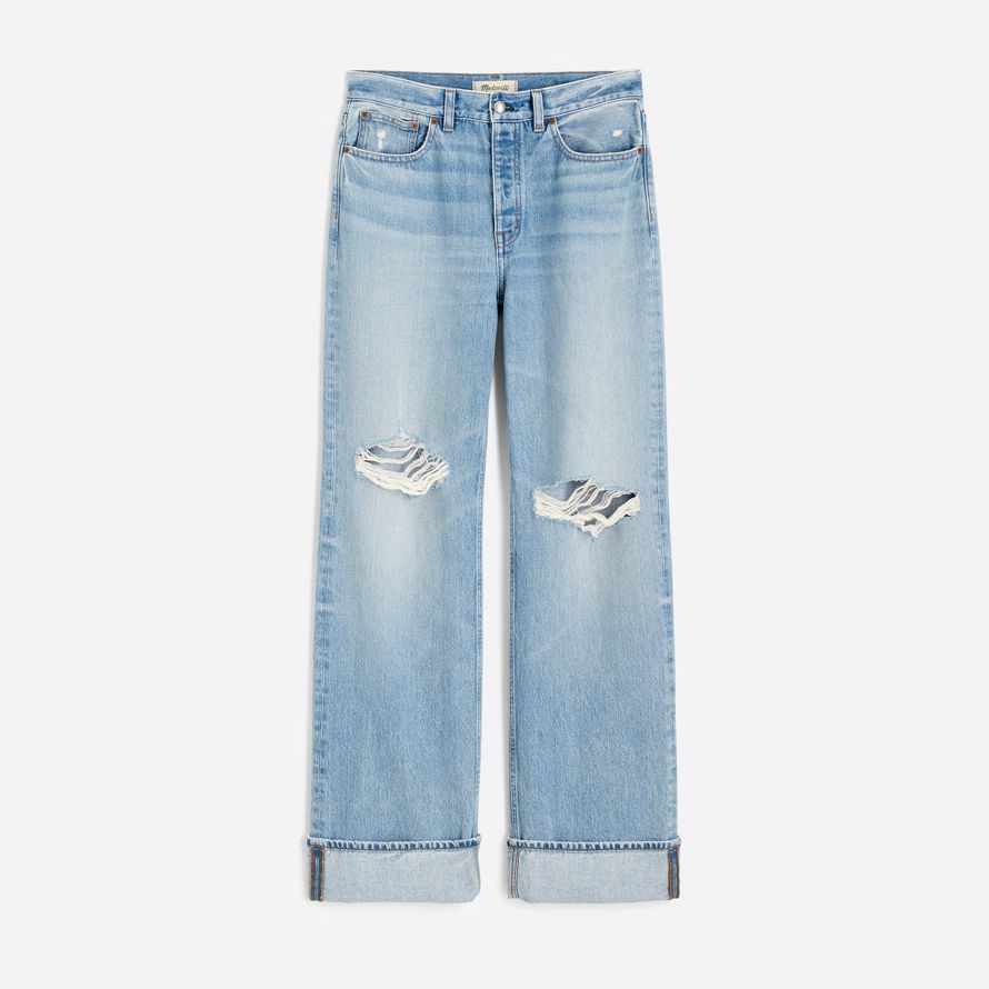 madewell low-slung baggy womens jeans light blue