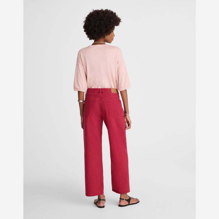 madewell low-slung baggy crop womens jeans red