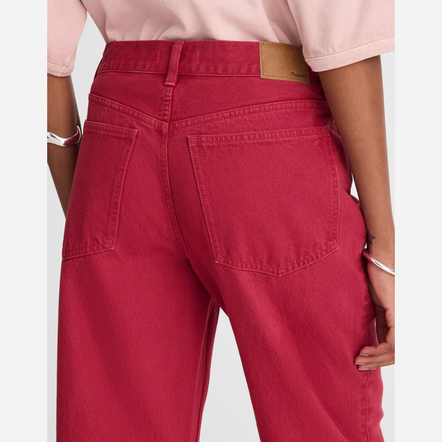madewell low-slung baggy crop womens jeans red