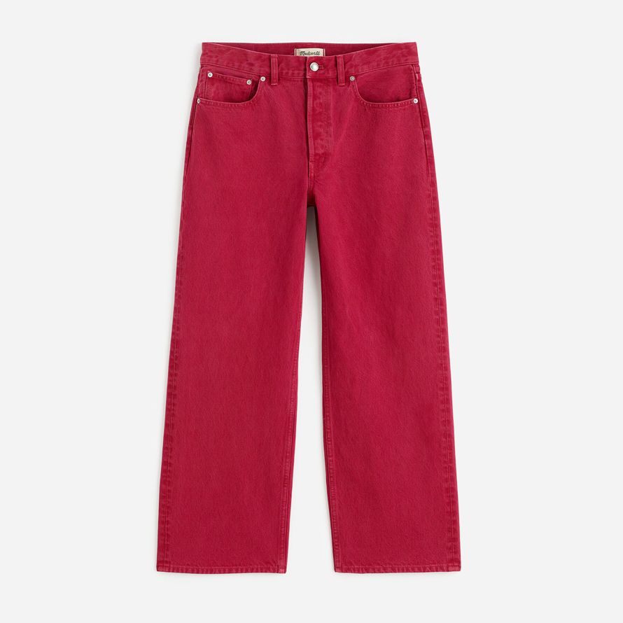 madewell low-slung baggy crop womens jeans red