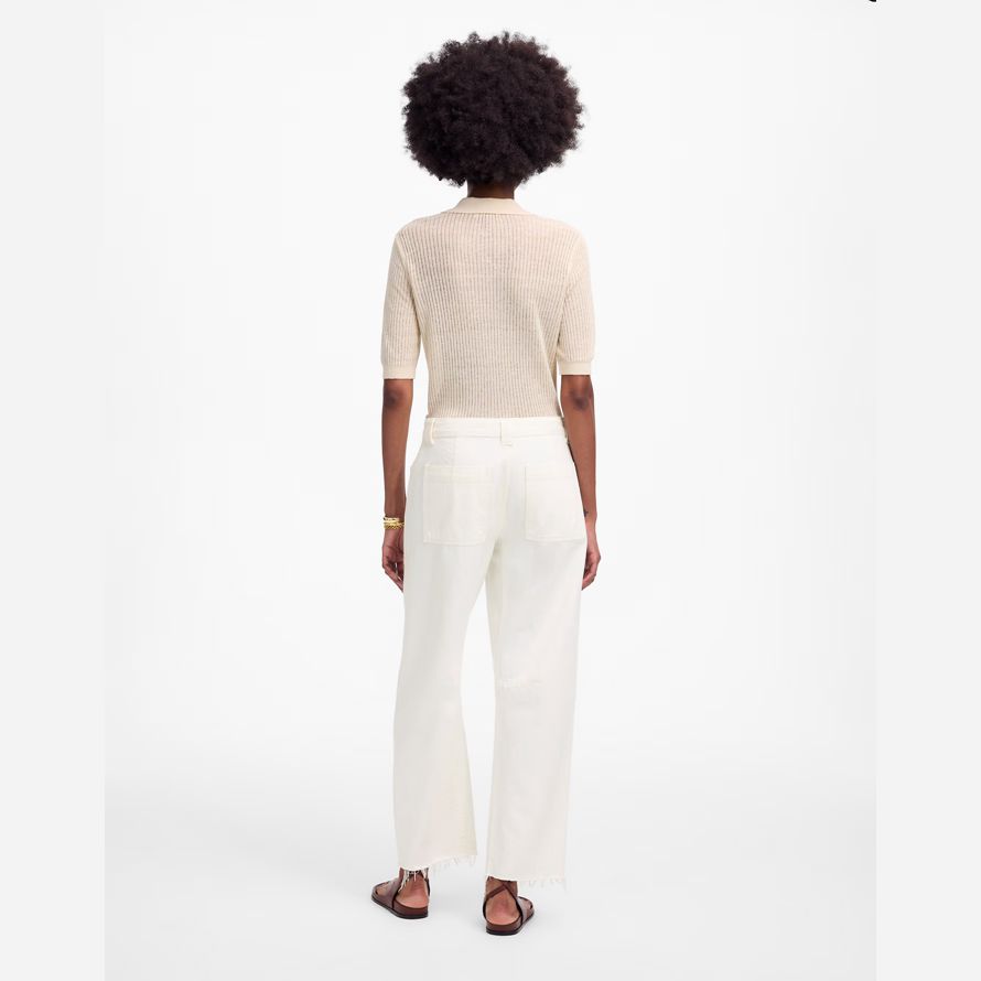 womens madewell the darted barrel-leg jeans white