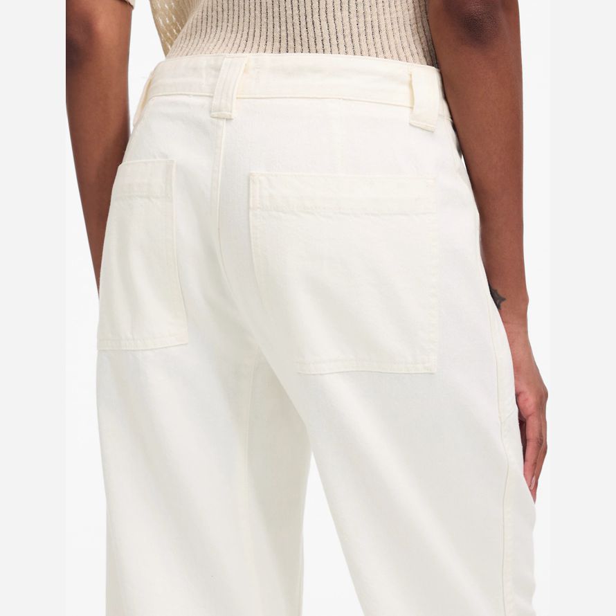 womens madewell the darted barrel-leg jeans white