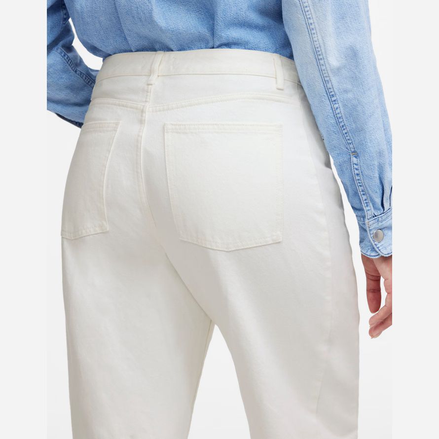 womens madewell the curvy pieced barrel-leg jeans white