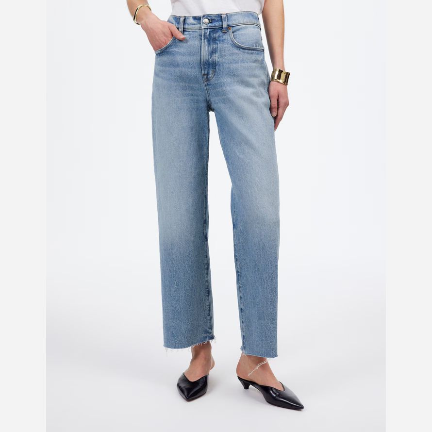 madewell the perfect vintage wide-leg crop womens jeans light blue