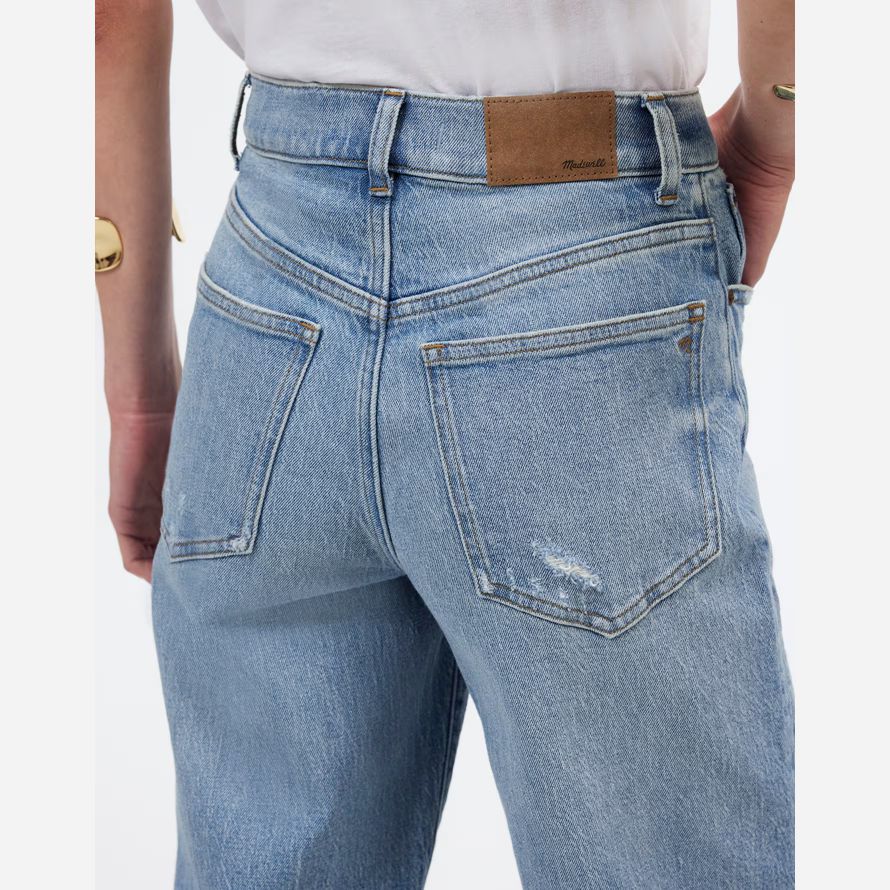 madewell the perfect vintage wide-leg crop womens jeans light blue