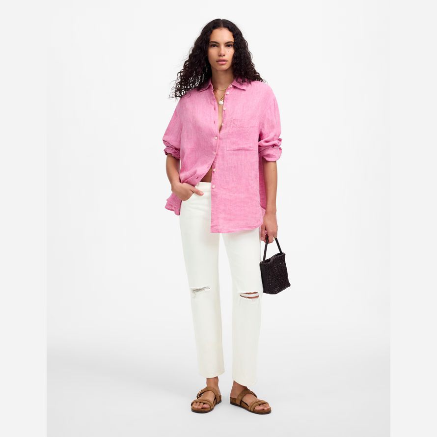 madewell the dean easy straight crop womens jeans white