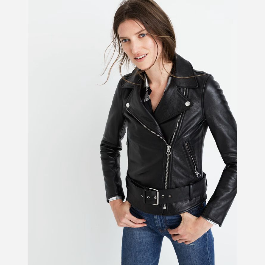 womens madewell the ultimate motorcycle leather jacket black