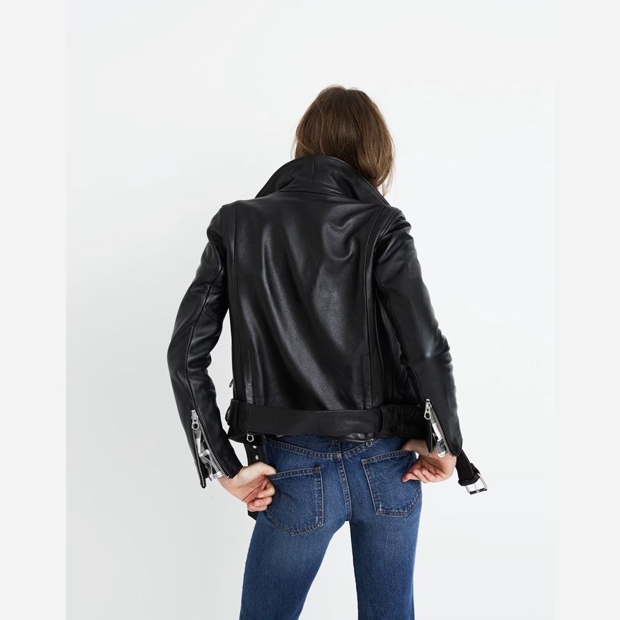 womens madewell the ultimate motorcycle leather jacket black