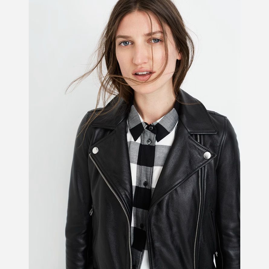 womens madewell the ultimate motorcycle leather jacket black