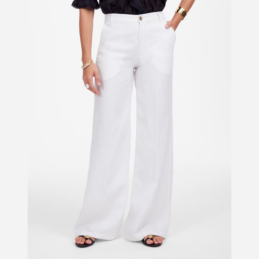 madewell the zoe relaxed wide womens pants white