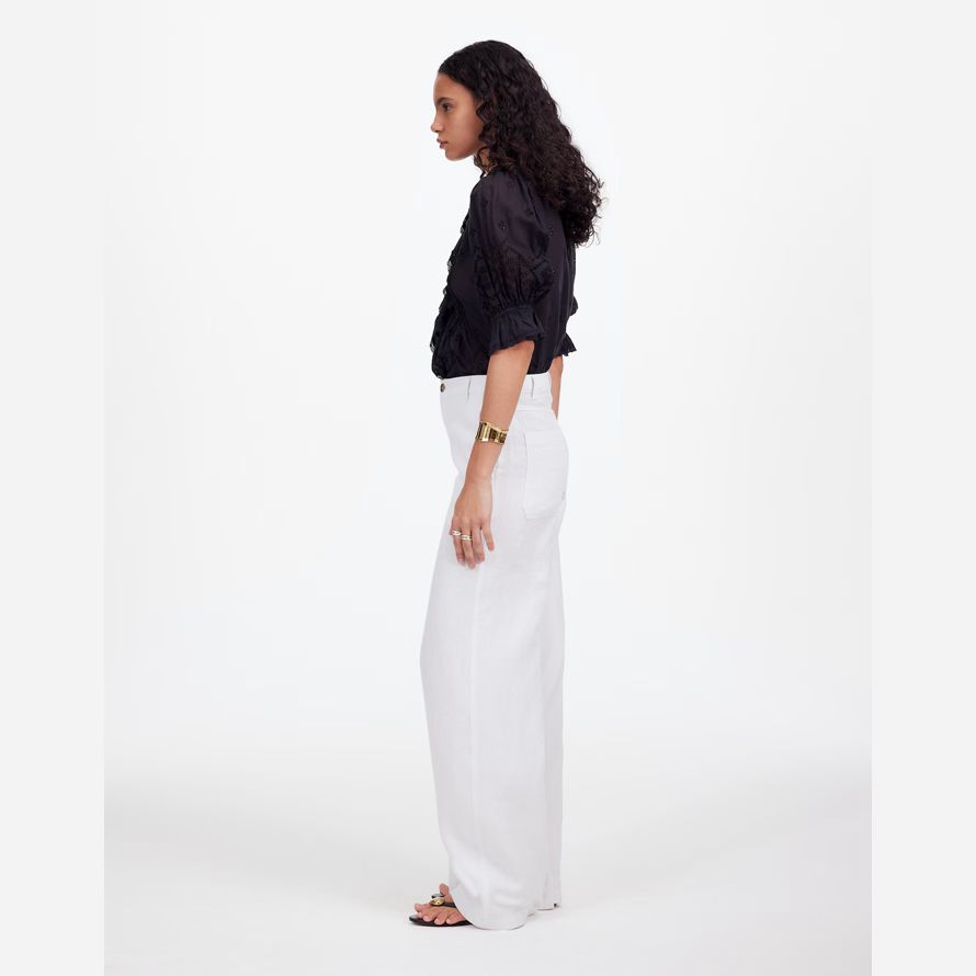 madewell the zoe relaxed wide womens pants white
