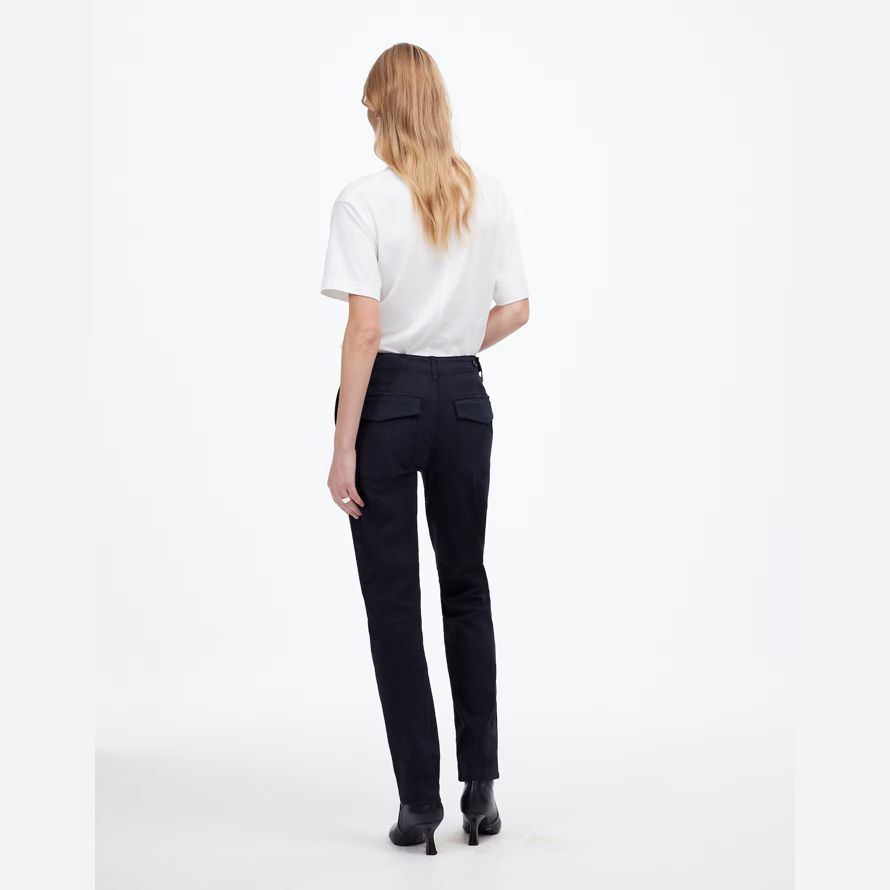 navy womens madewell the slim straight utility pants