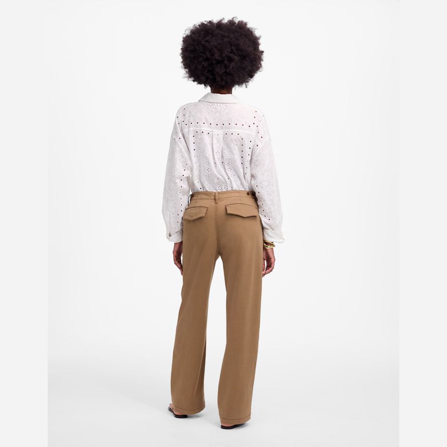 brown womens madewell low-slung baggy utility pants