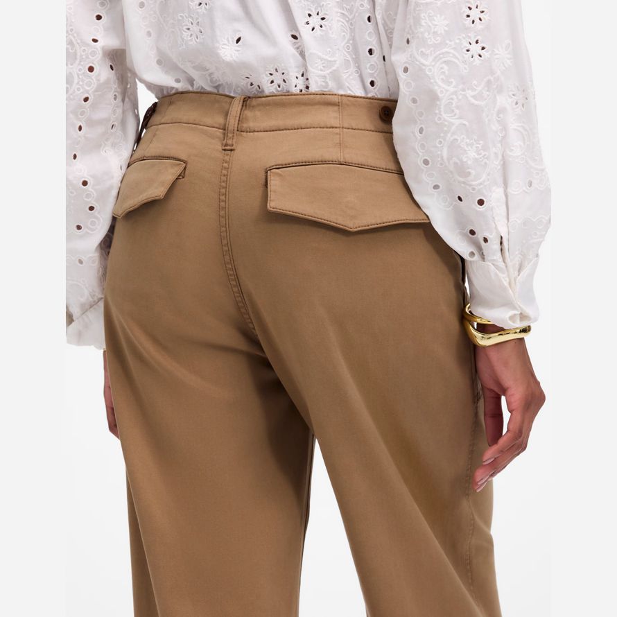brown womens madewell low-slung baggy utility pants