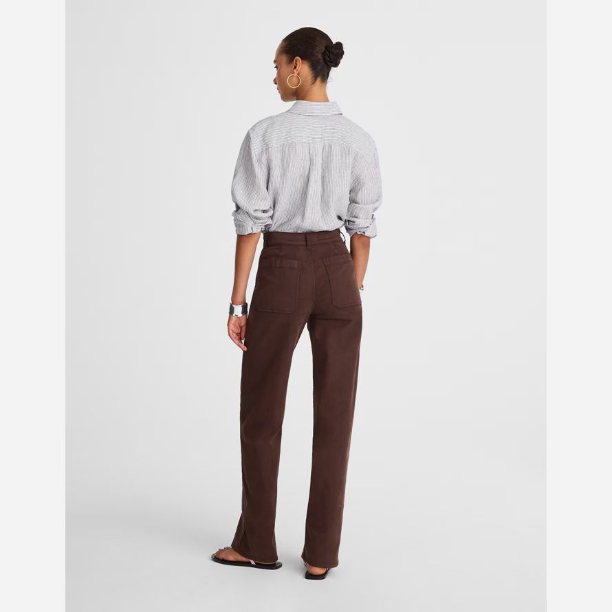 dark brown madewell the emmett wide-leg womens pants