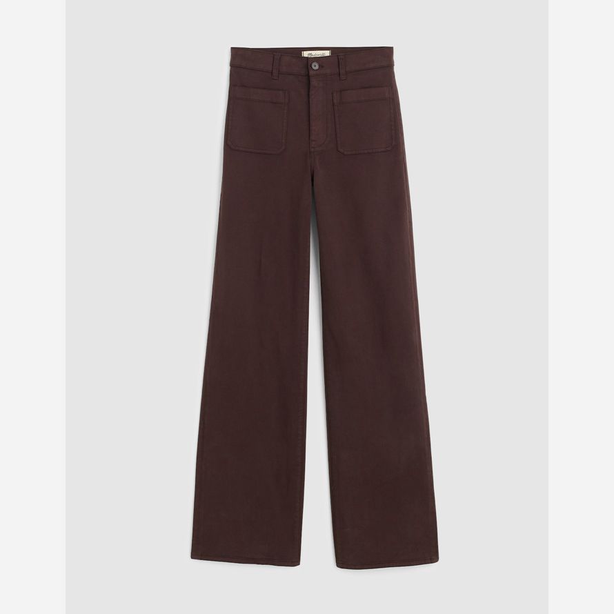 dark brown madewell the emmett wide-leg womens pants