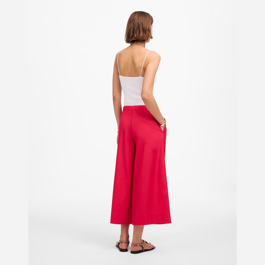 womens madewell pull-on cotton pants red