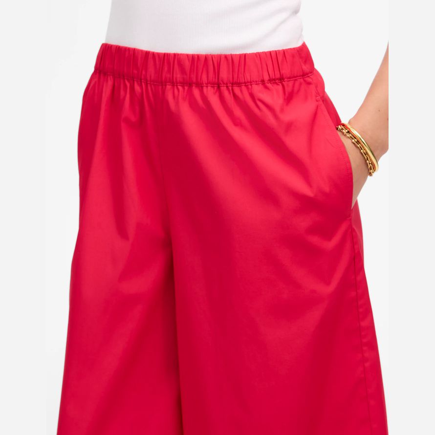 womens madewell pull-on cotton pants red