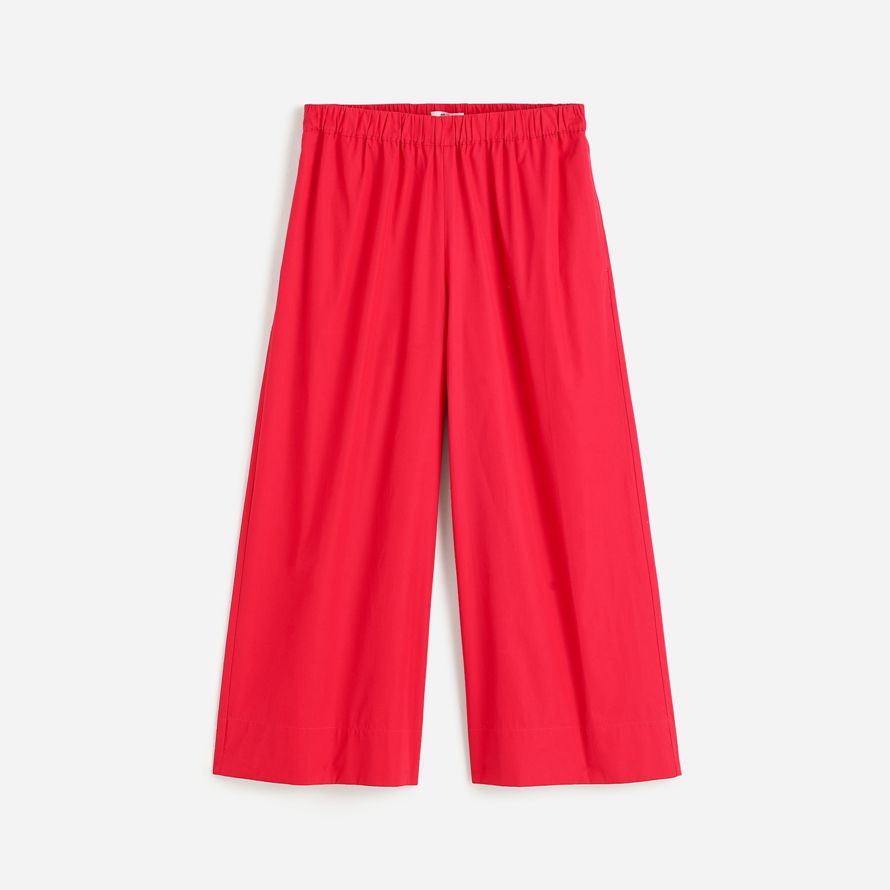 womens madewell pull-on cotton pants red