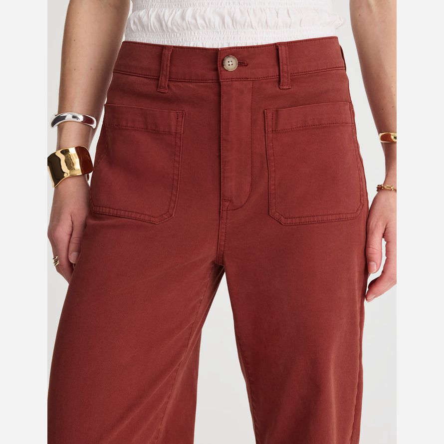 womens madewell the emmett wide-leg pants burgundy